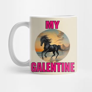 My galentine black horse on the beach Mug